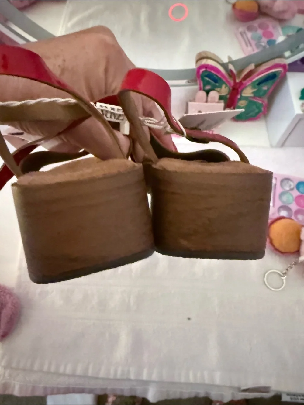 Zara Kids Red Patent Platform Sandals